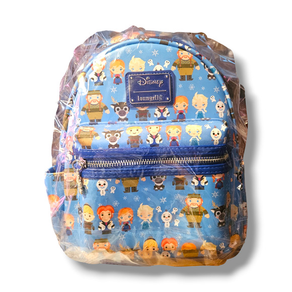 NWT Loungefly Disney Frozen Chibi Characters Mini Backpack - Picture 8 of 8